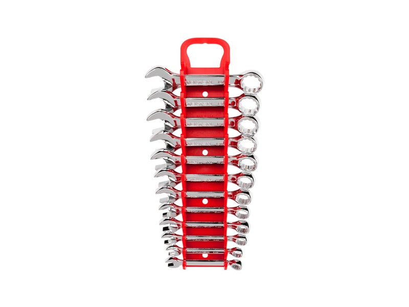 TEKTON Stubby Combination Wrench Set with Holder, 12-Piece (8 - 19 mm) | WRN01170 - Image 1